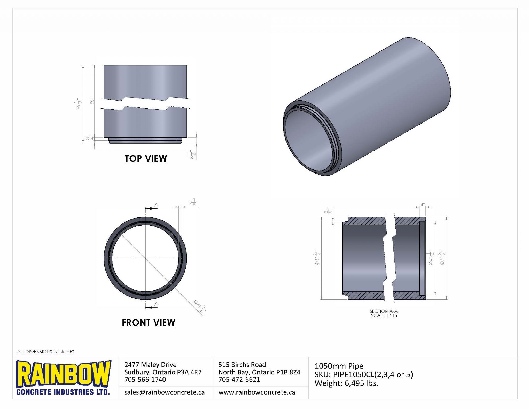 Reinforced Concrete Pipe - Rainbow Concrete